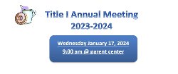 Title 1 Annual Meeting